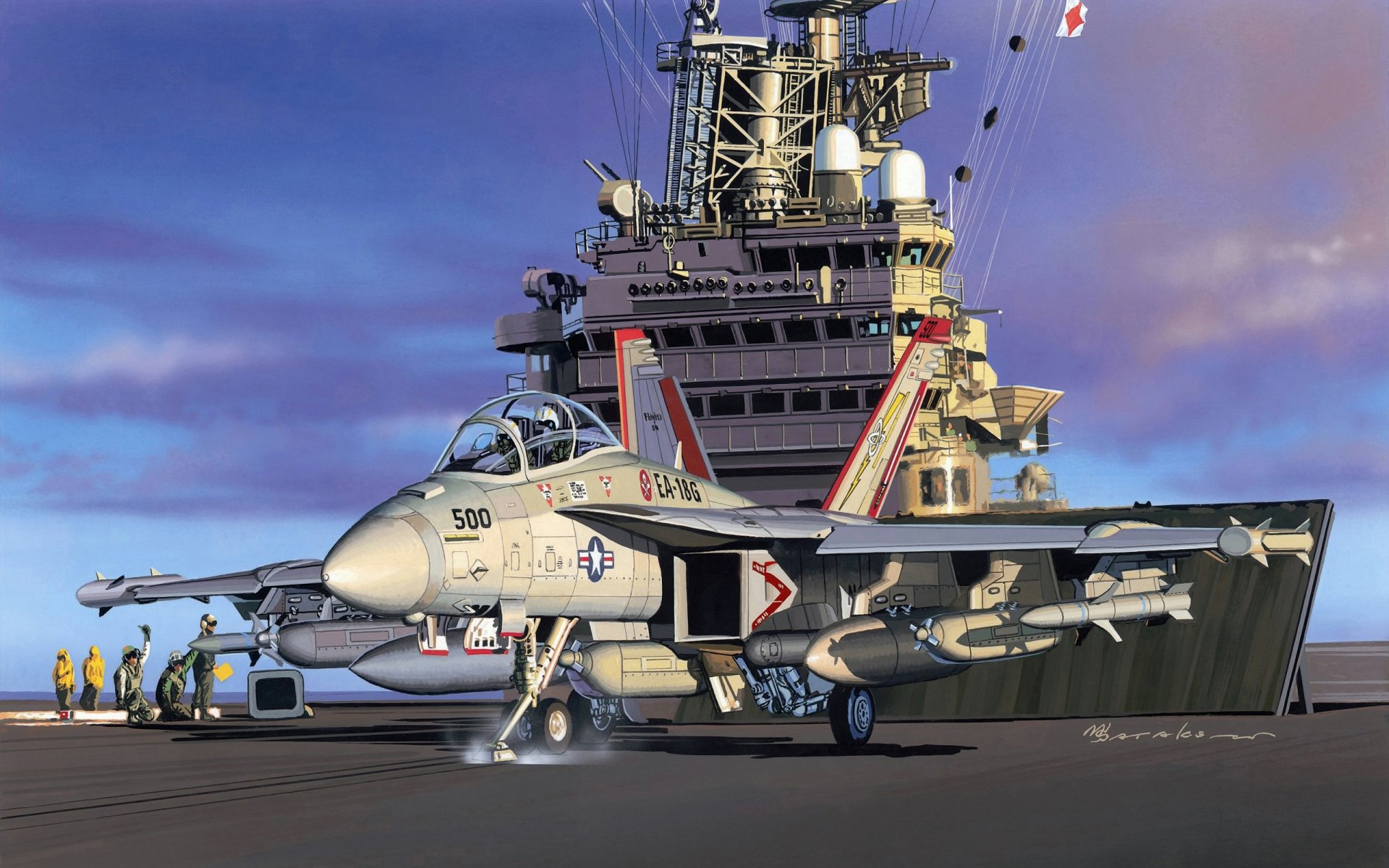 arte avión boeing ea-18 growler growler cubierta electrónica guerra diseñado empresa en base luchador fa-18f super hornet marina de guerra ee.uu. artista masao satake