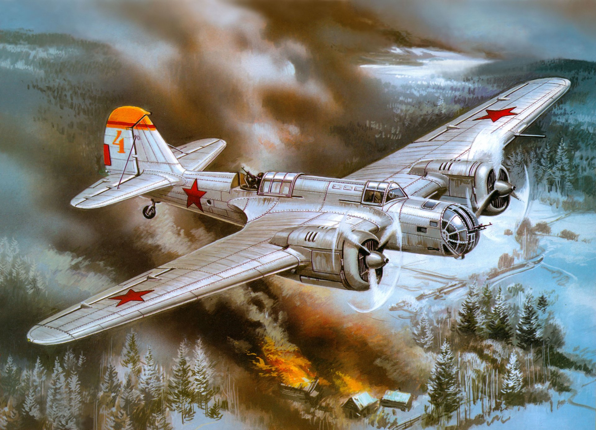 art war sky sb2m-100a soviet speed front bomber