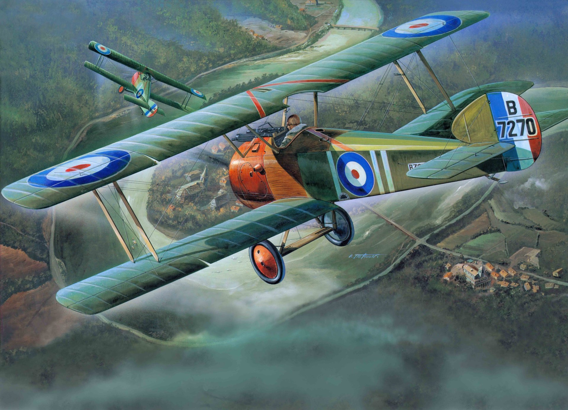 art avion sopwith chameau f. 1 britannique monoplan chasseur biplan première guerre mondiale célèbre excellente maniabilité parmi avions ceux années