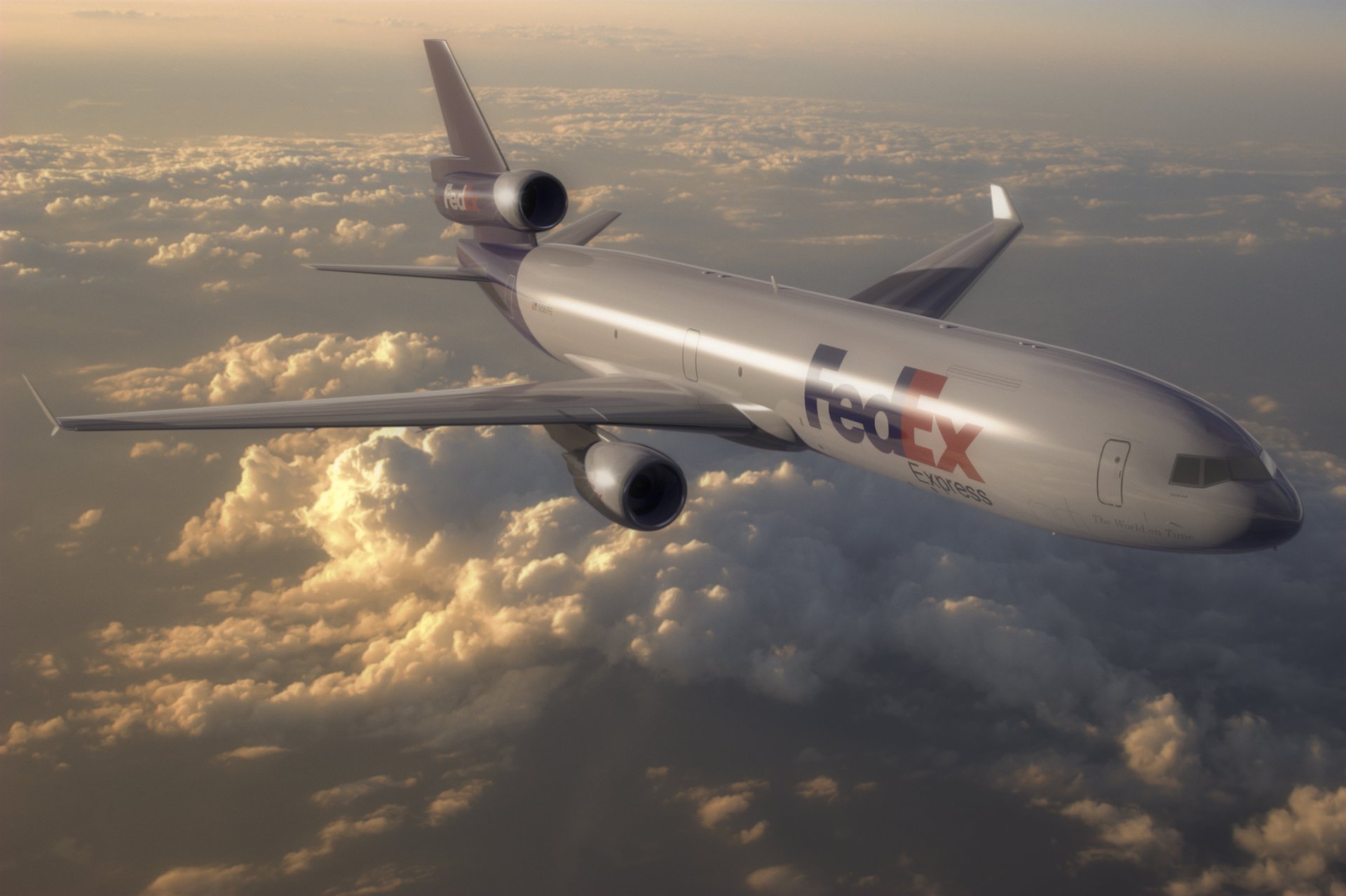 arte md-11 avión forro vuelo en el cielo nubes