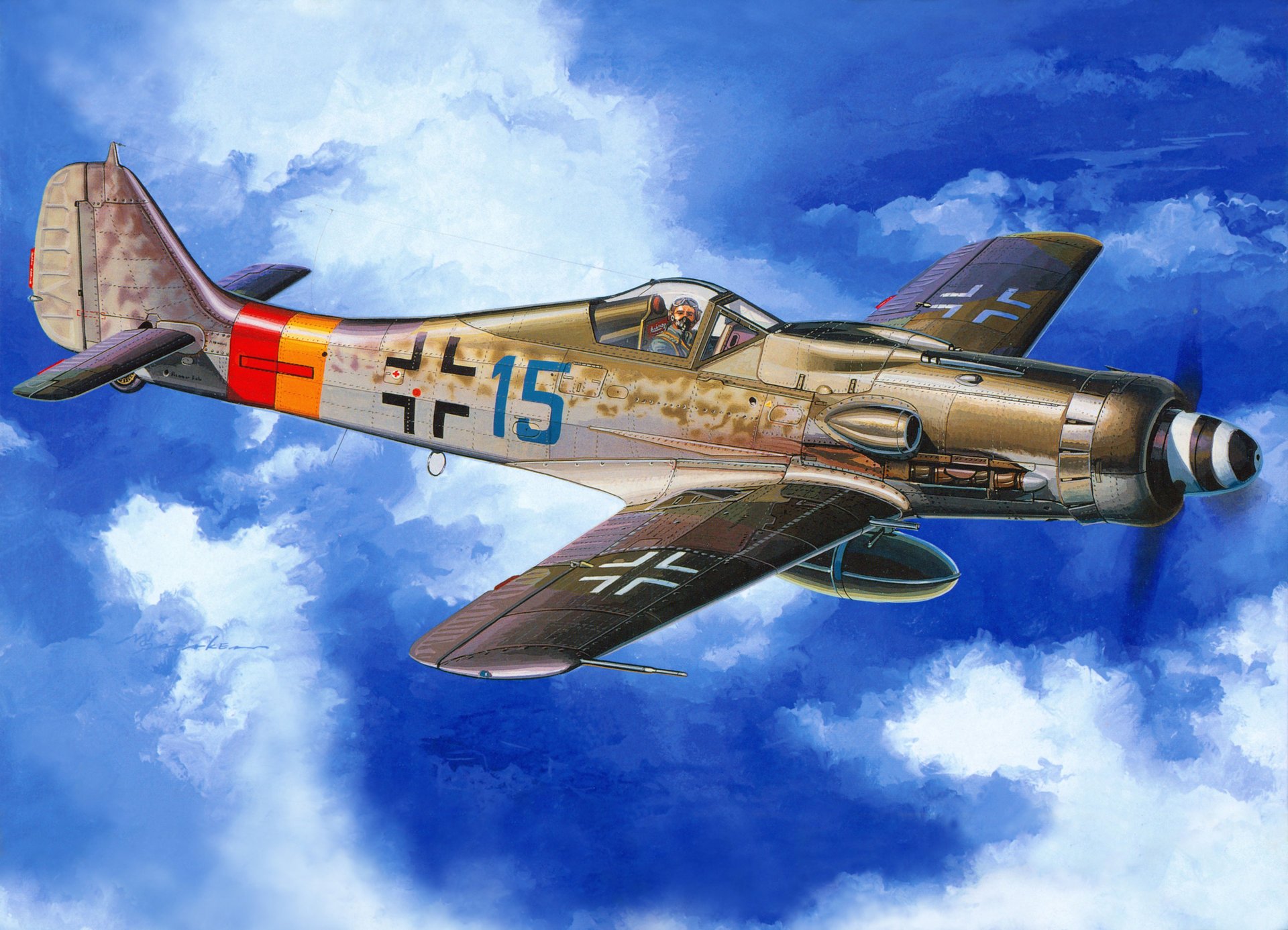 picture sky plane focke-wulf fw.190d-long-nosed dora as it was called in the luftwaffe or the dora-9 issued focke-wulf