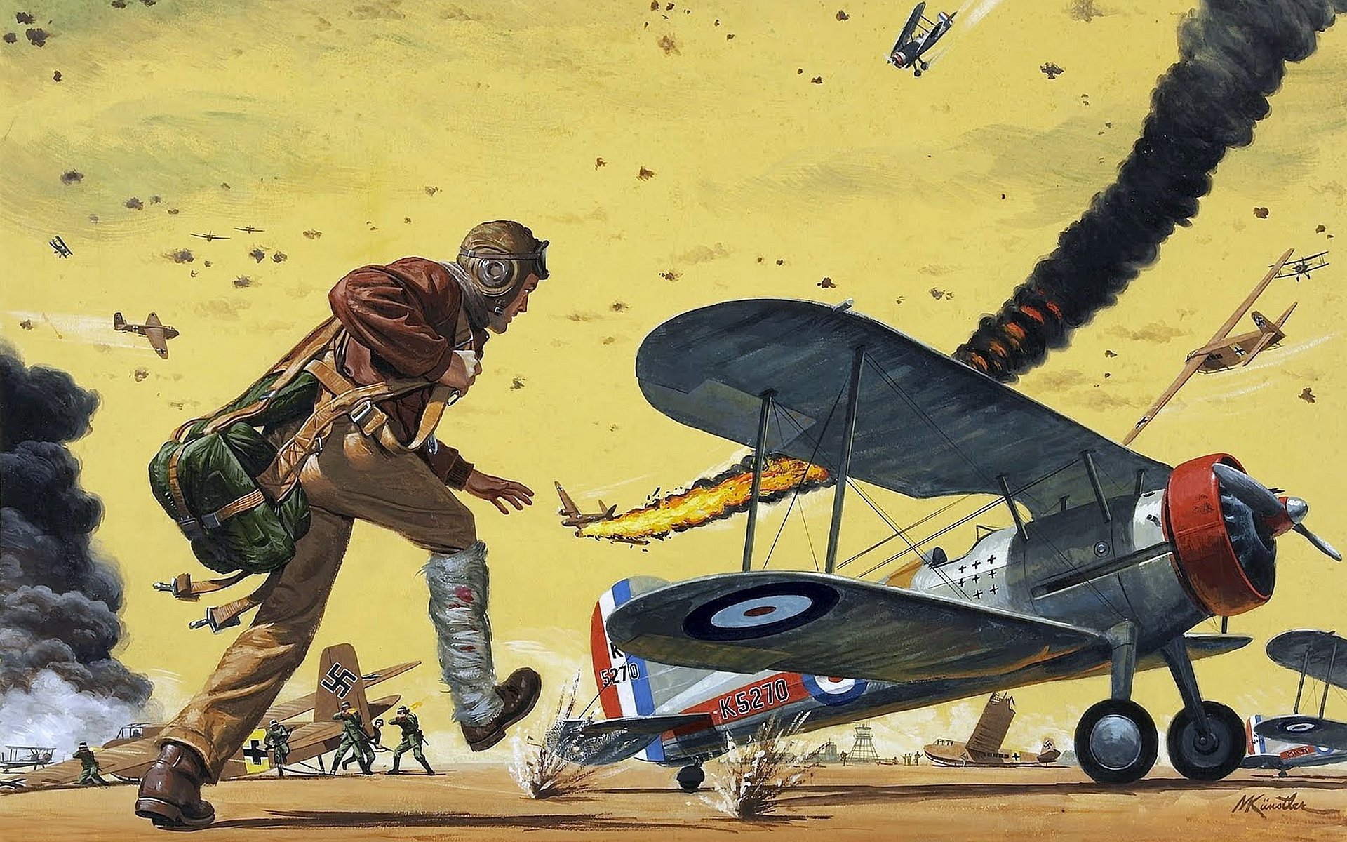 art airport attack german glider dfs 230 marines fighter biplane pilot uniforms sky dogfight ww2 picture