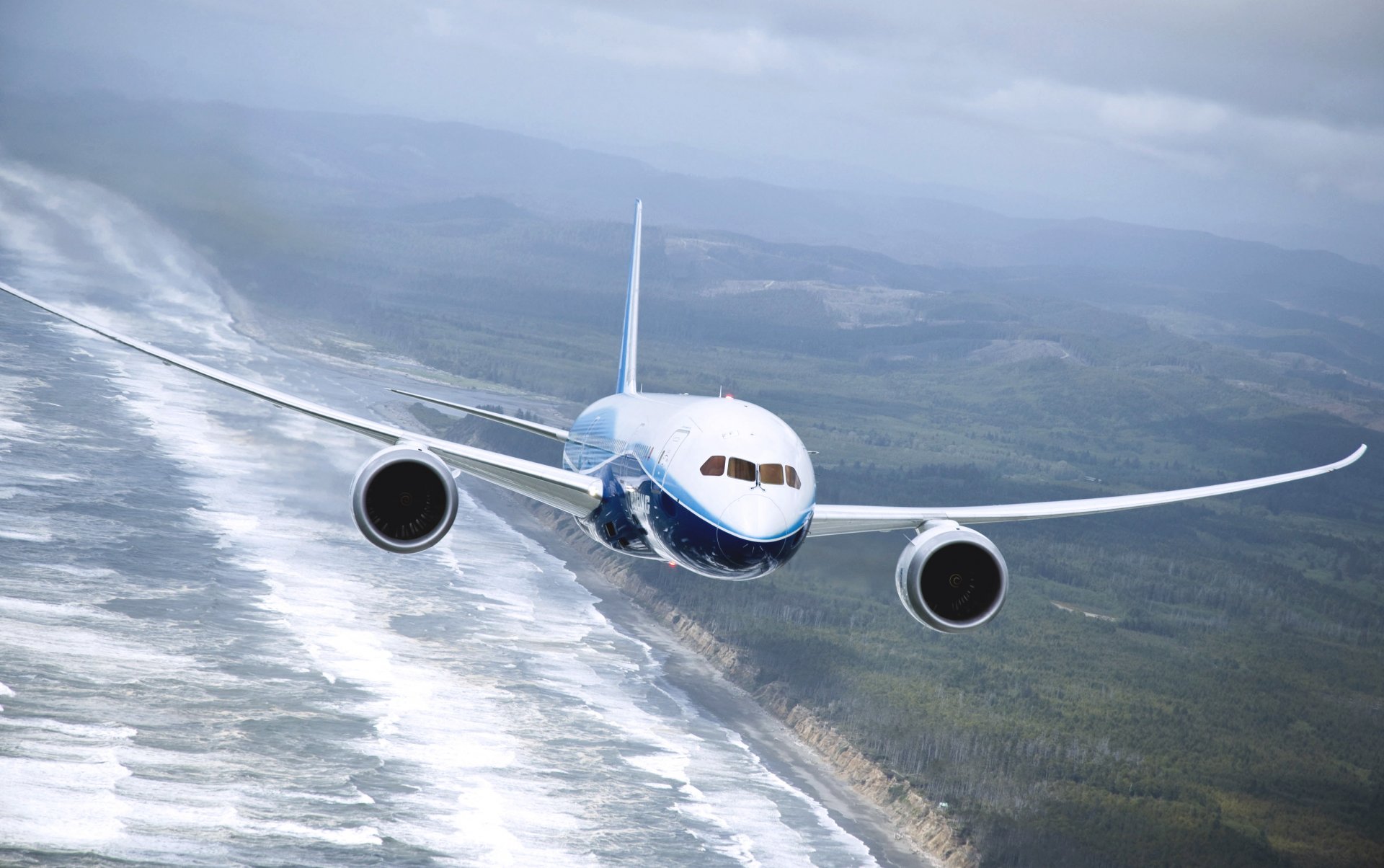 boeing avion dans l air vole avion de ligne mer terre