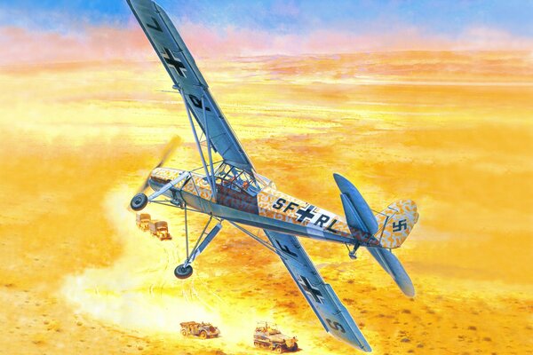 Aereo tedesco ww2 sul deserto africano