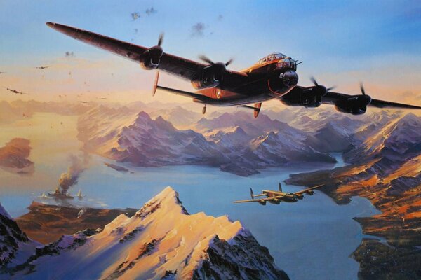 Art of a bomber aircraft during the war