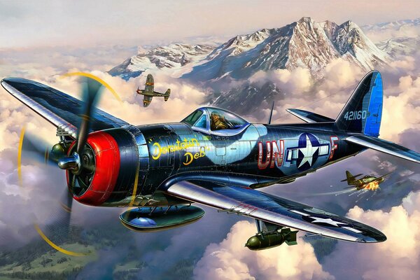 Caccia P-47 nella manovra vincente