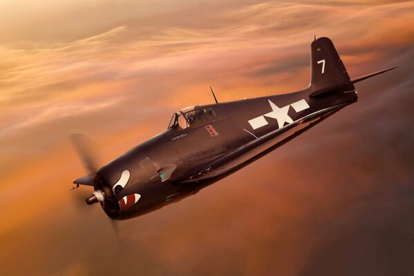 Avion de combat de l US air force f6f-3