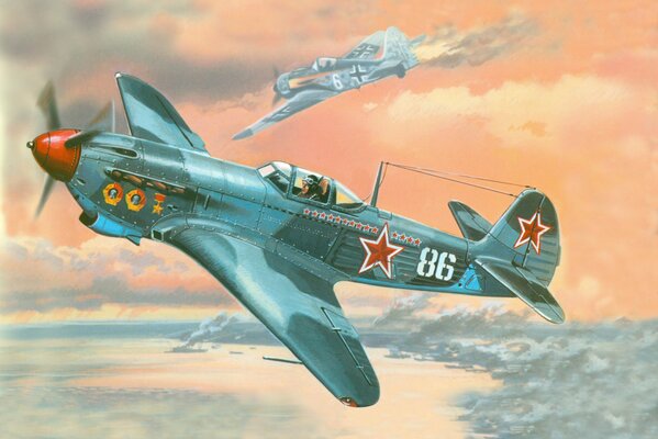 Drawing of a Soviet aircraft during the Great Patriotic War