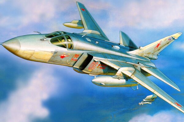 Avion bombardier russe air force su - 24 figure