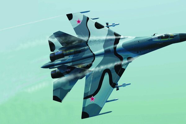 Wallpaper su - 27 fighter dude in the sky