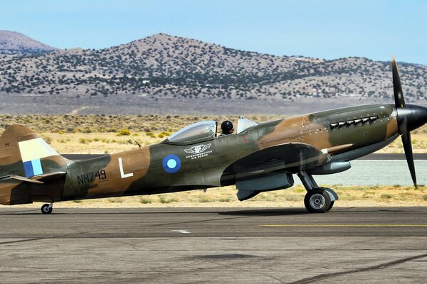 Spitfire aircraft on the runway