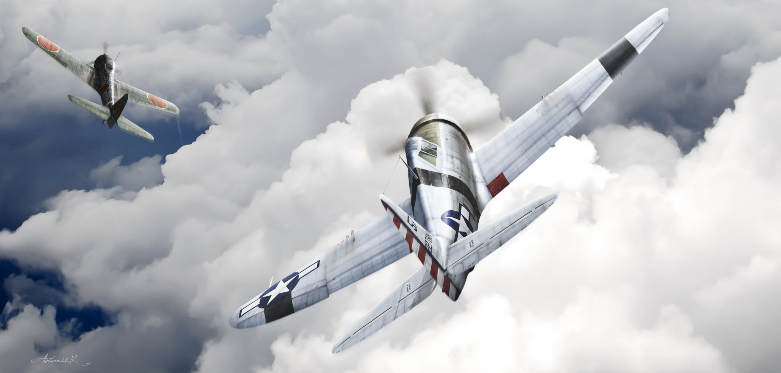 plane p-47 sky