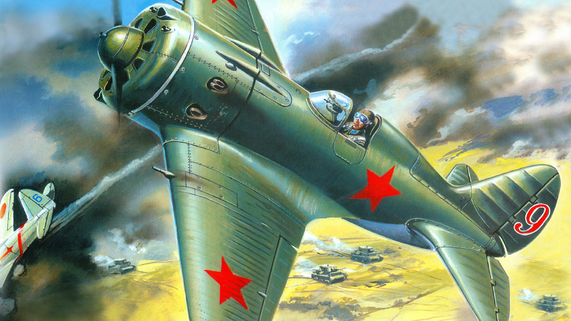 i-16 ishachok soviet single-engined the piston monoplane fighter tanks fight quest war smoke japanese khalkhin gol nakajima ki-27