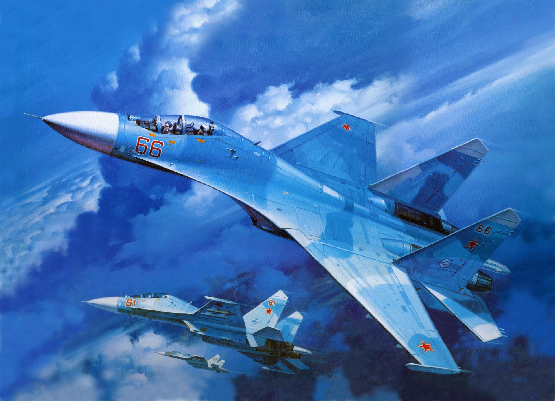 su-27 chispa cielo avión azul estrellas urss aviación