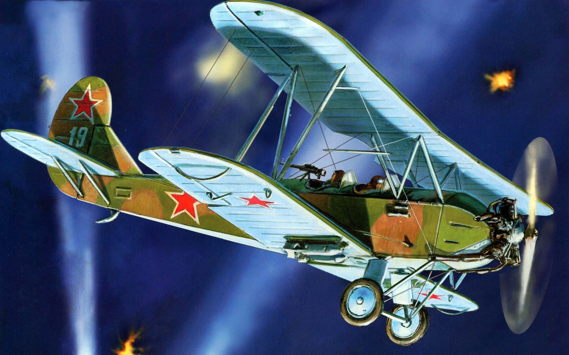 aereo biplano sovietico polikarpov u-2 po-2 bombardiere notturno multiuso delle guardie del reggimento di aviazione femminile nel cielo ww2