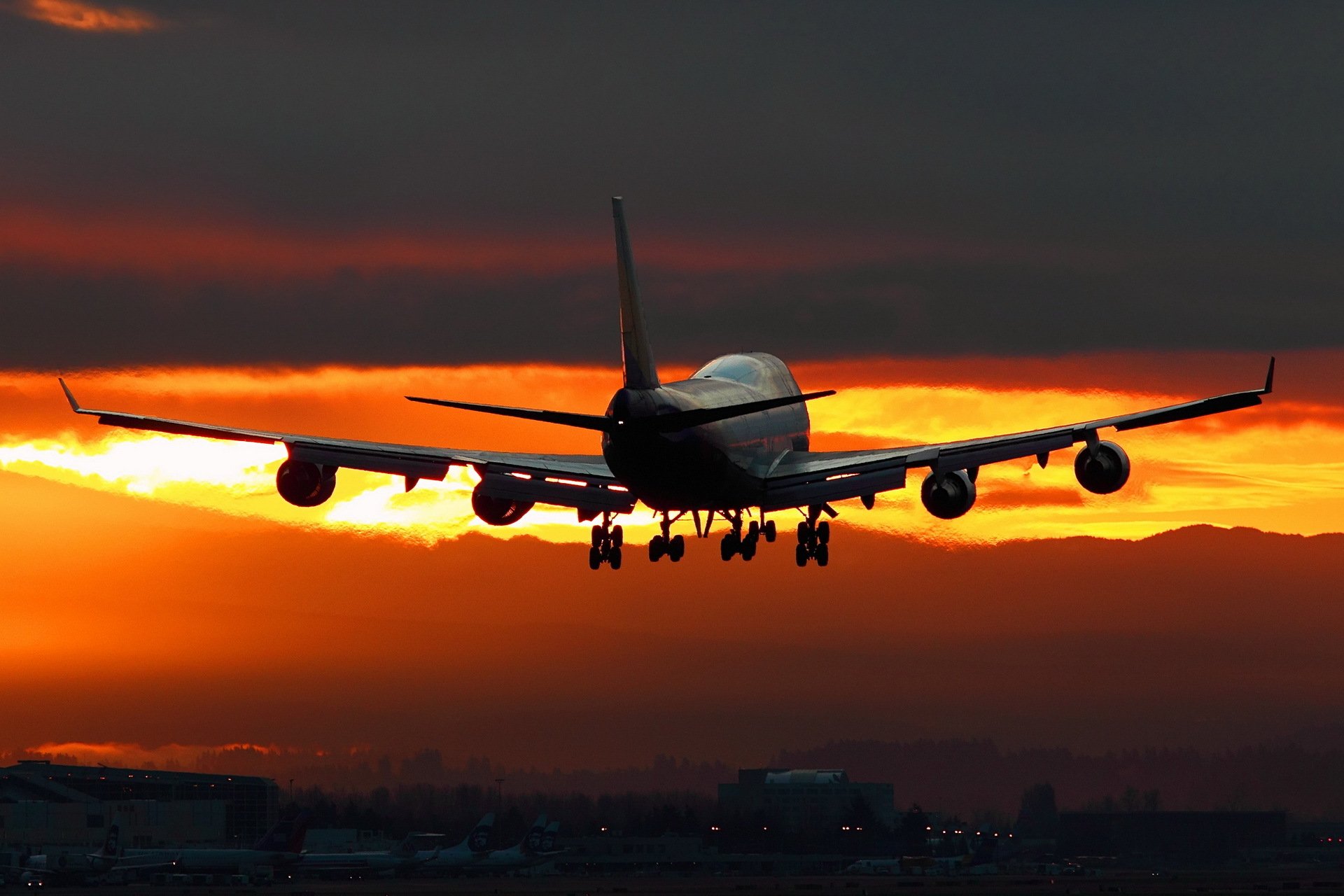 plane airport night