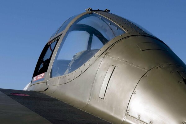 The cockpit of a Lockheed P38 military aircraft