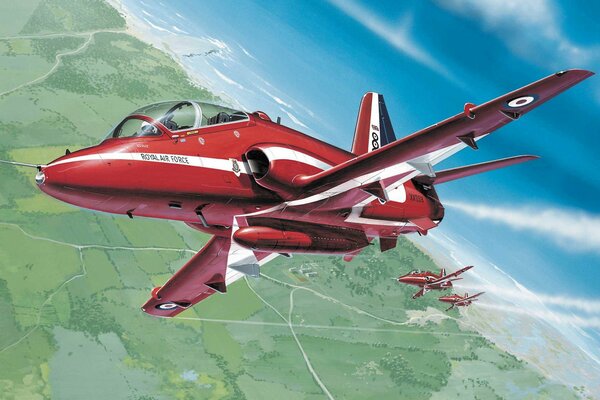 The Royal British Air Force Airshow called the Red Arrows