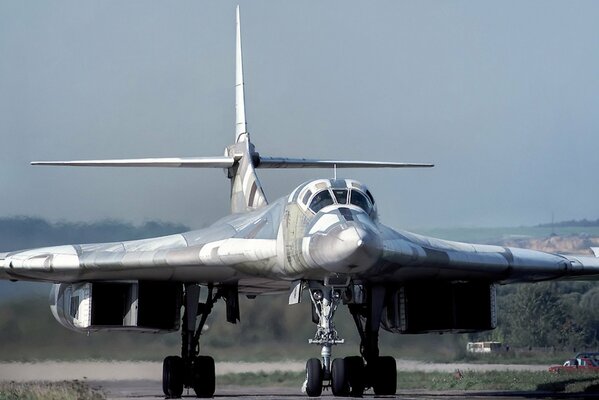 Photo of a strategic bomber on the runway