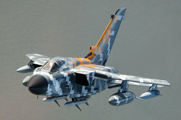 Tornado plane on a gray background