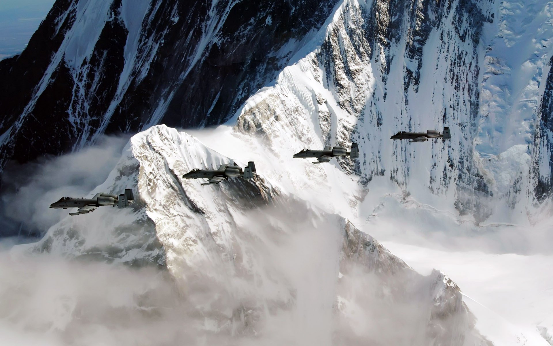 felsen berge flugzeug a-10 thunderbolt pacific alaskan ridge alaska trainingsflug