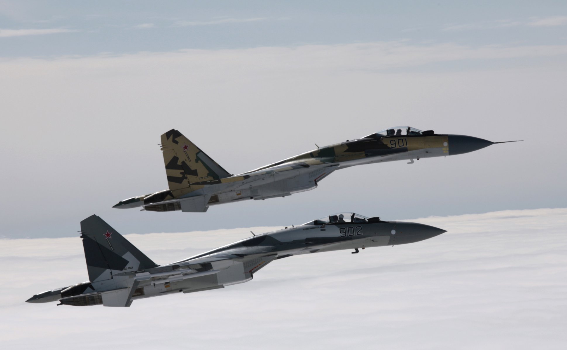 chasseur su-35 altitude avion vol nuages ciel