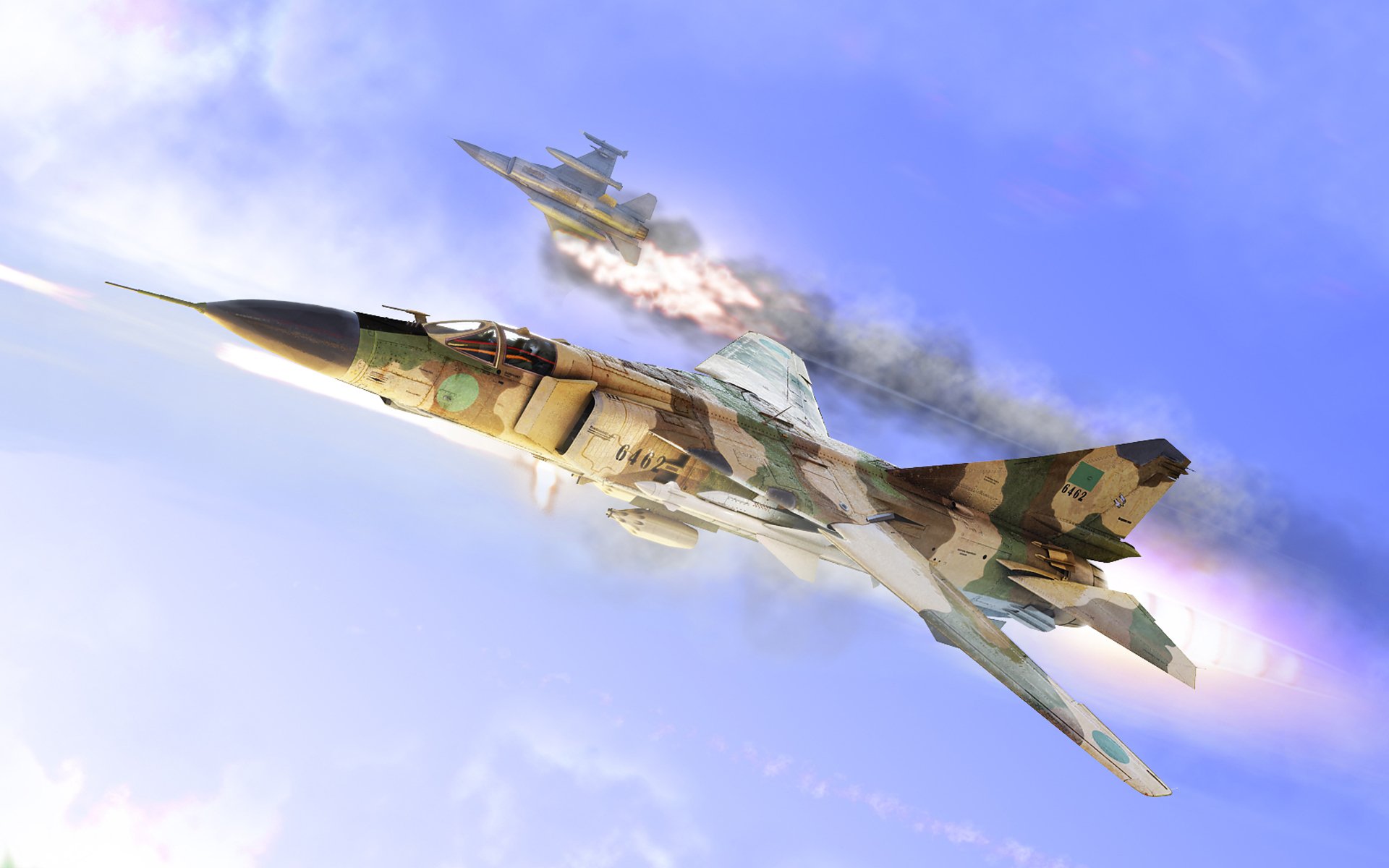 mig-23 mig 23 f16 vers le bas