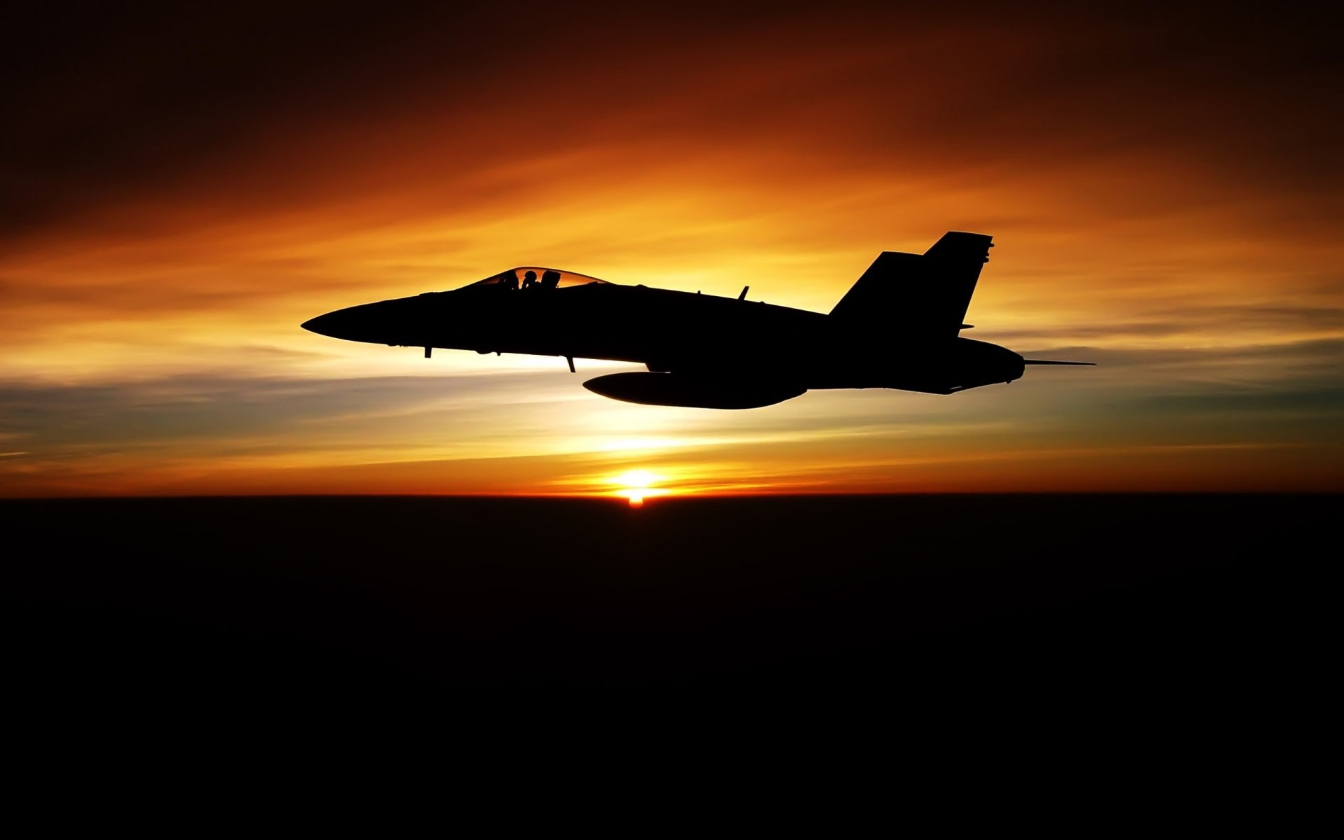 plane fighter sunset sun