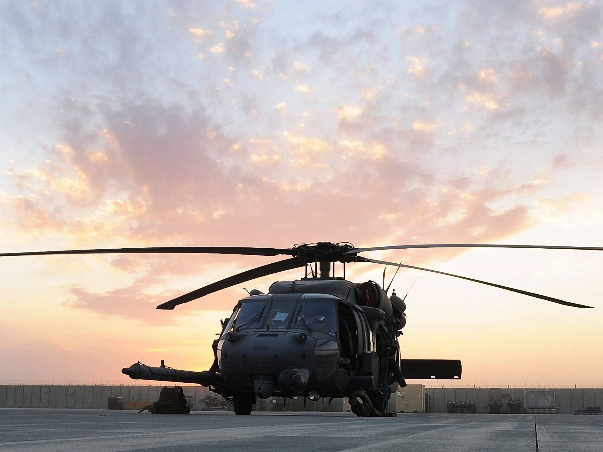 hh-60g pave hawk sh-60 cuchillas sikorsky cielo puesta de sol