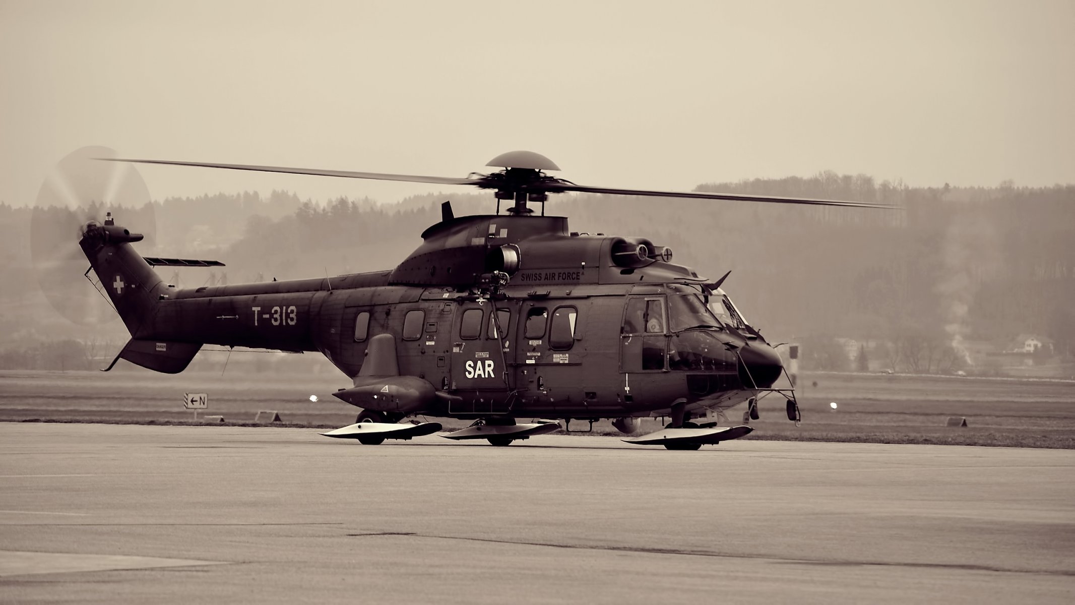 aviation hélicoptère comme 332 super puma sépia