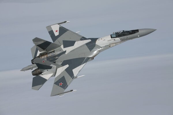 SU 35 bm military fighter in flight