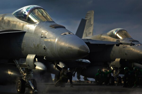 The noses of the combat fighters cockpits hung gracefully