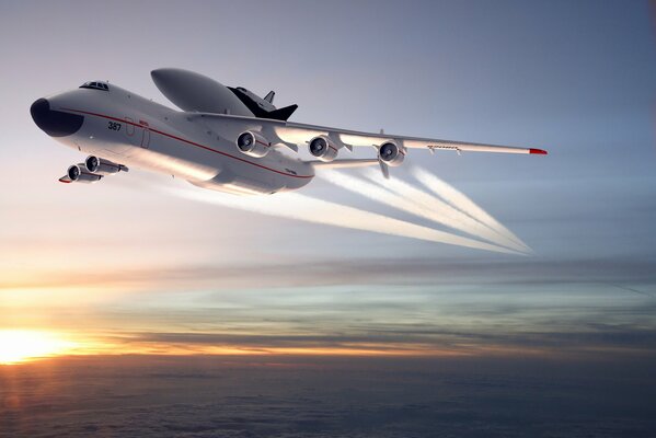 Avión an-225 Buran en vuelo