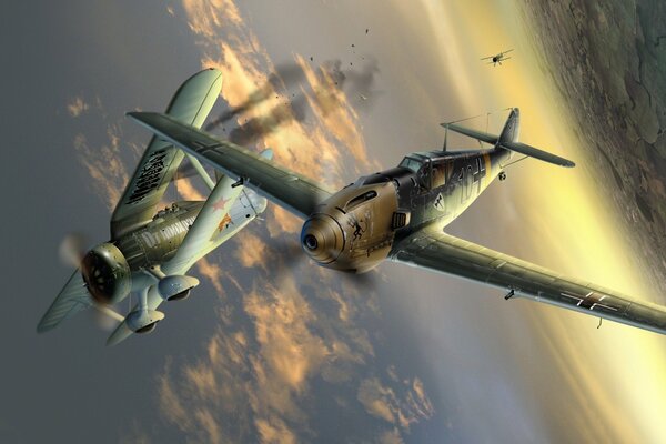 Battle of military aircraft 153, chaika, ME-109