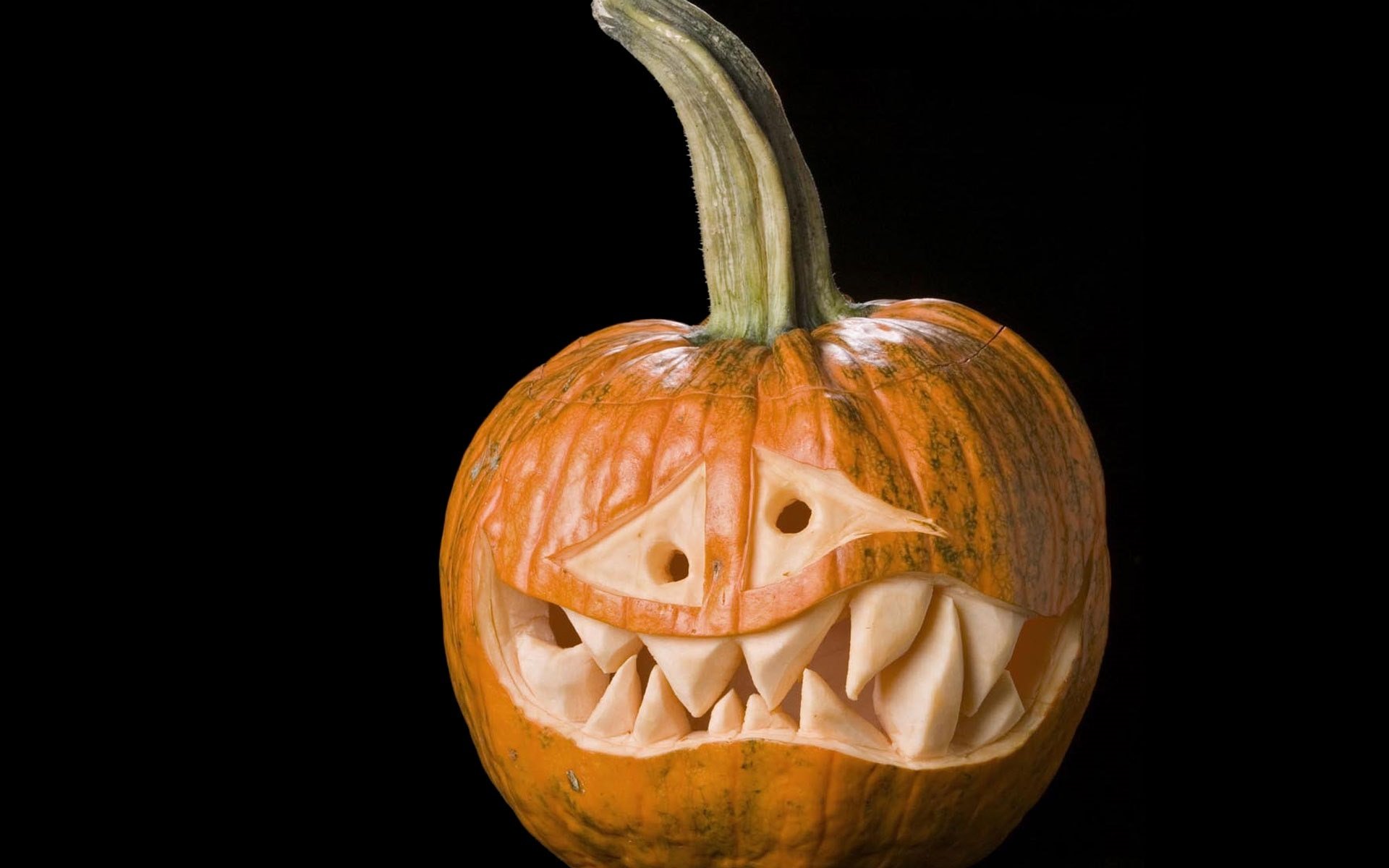 happy halloween pumpkin jack-o-lantern black background