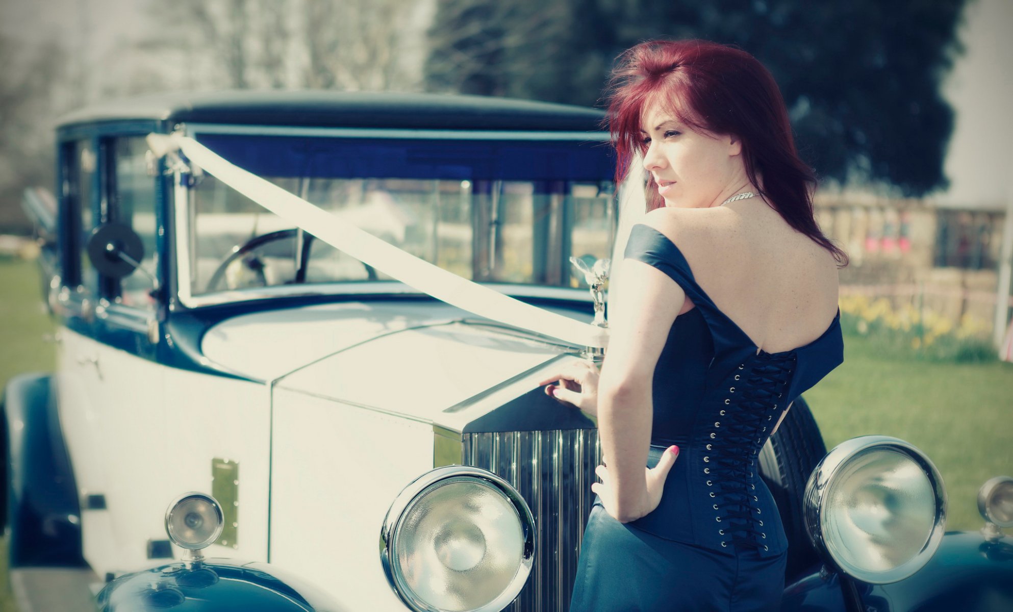 rolls royce samochód retro laura ruffell ślub