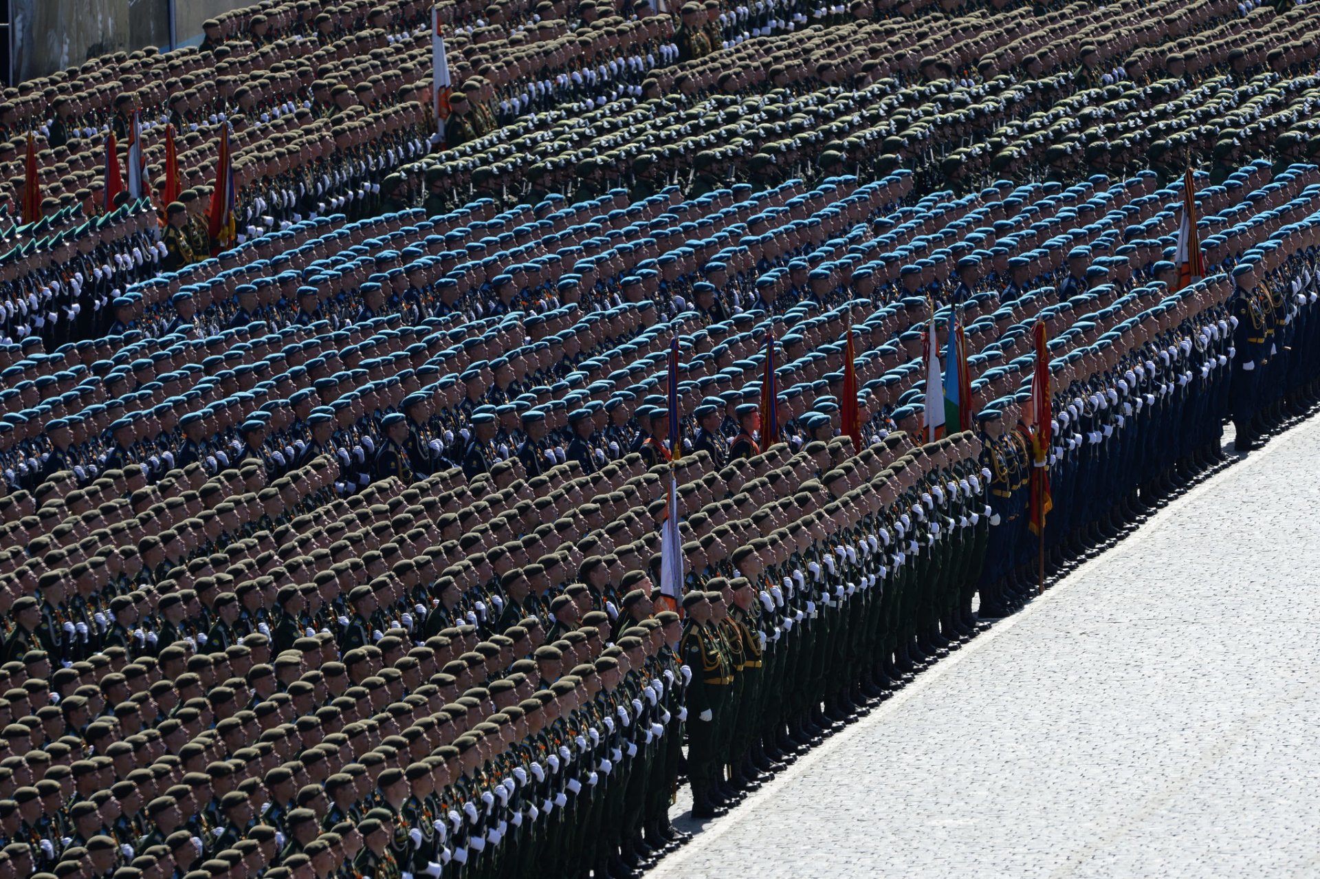 moscou ville jour de la victoire vacances place rouge défilé ligne soldats