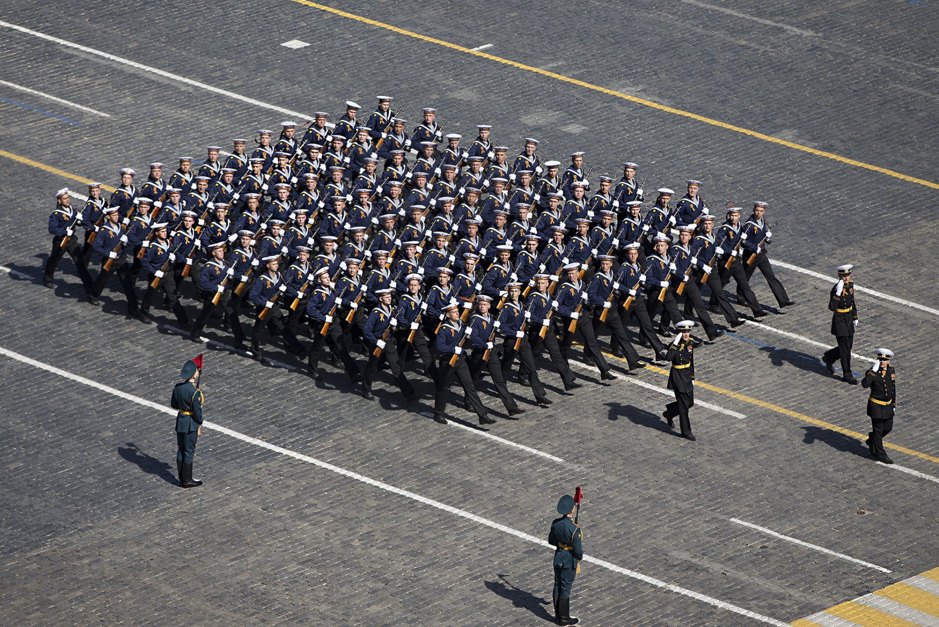 ailors form victory day holiday red square hits march