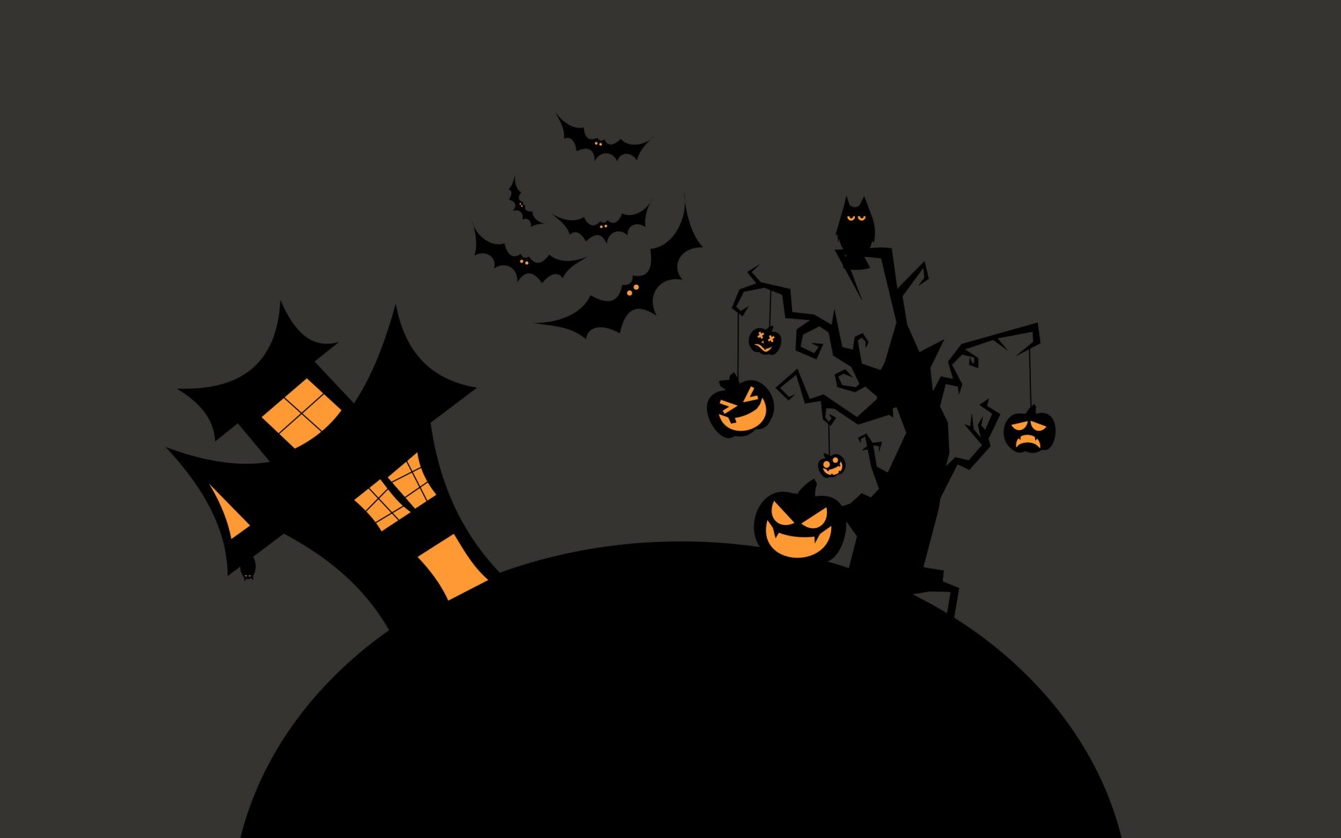 casa albero notte zucche pipistrelli halloween halloween