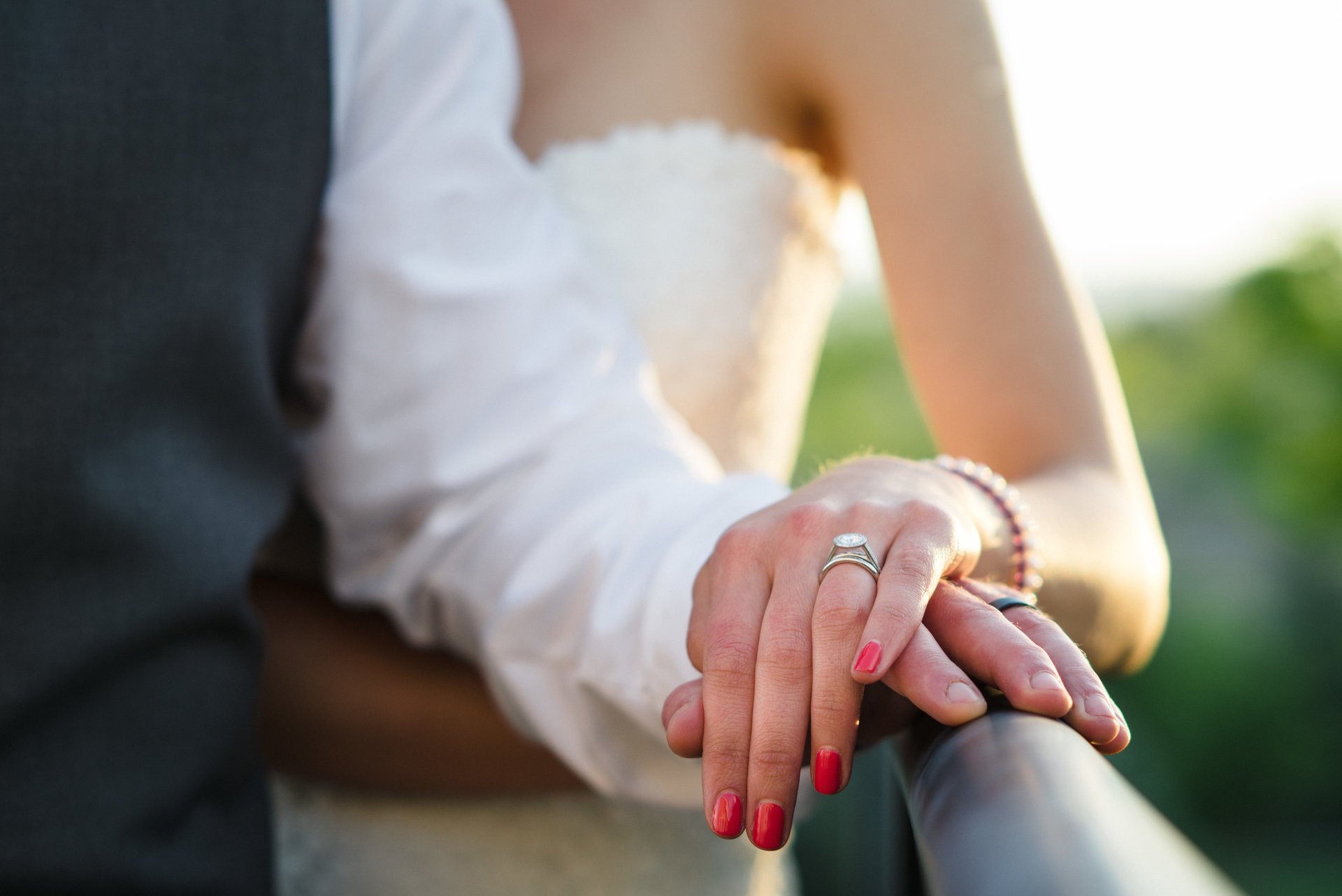 groom bride wedding hands manicure ring