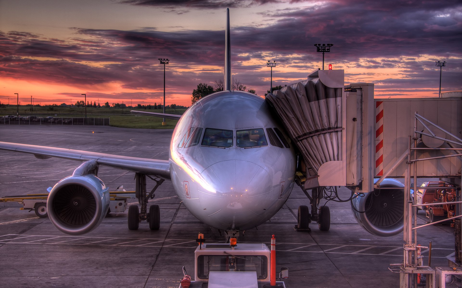 avión canadá amanecer hdr