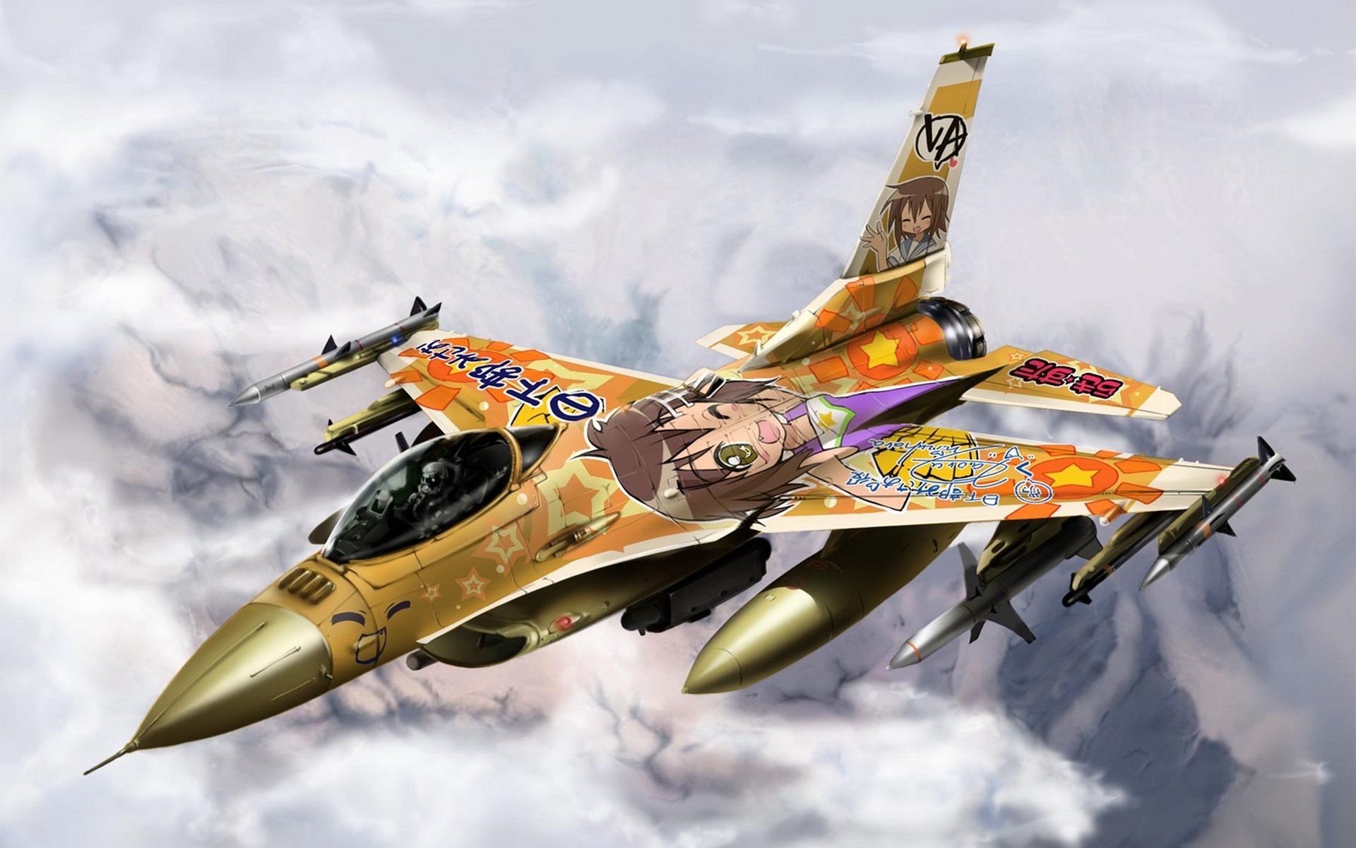 lucky star f-16 luchador fighting falcon konata izumi