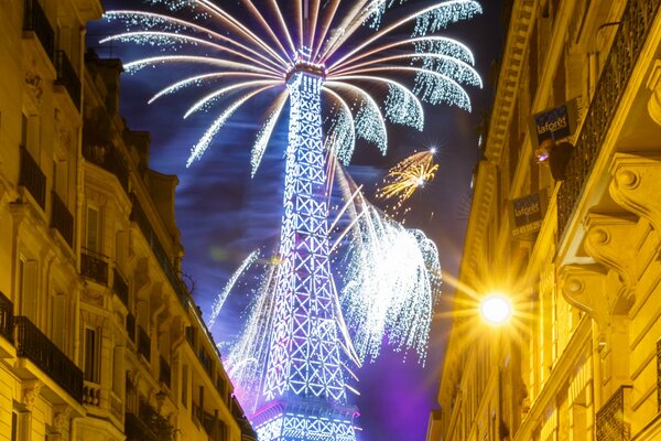 Fireworks in Paris on Bastille Day