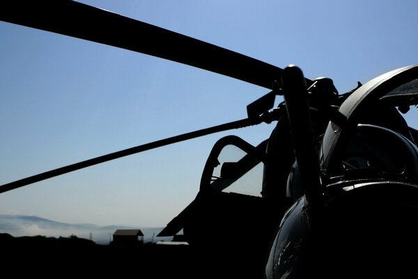 Mi-24 helicopter, cockpit from inside