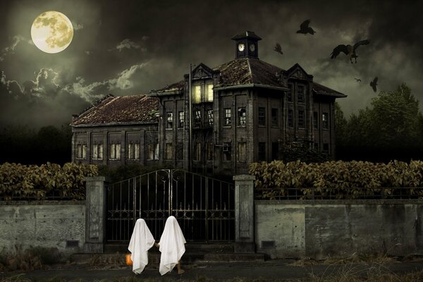 Mysterious and scary house for Halloween