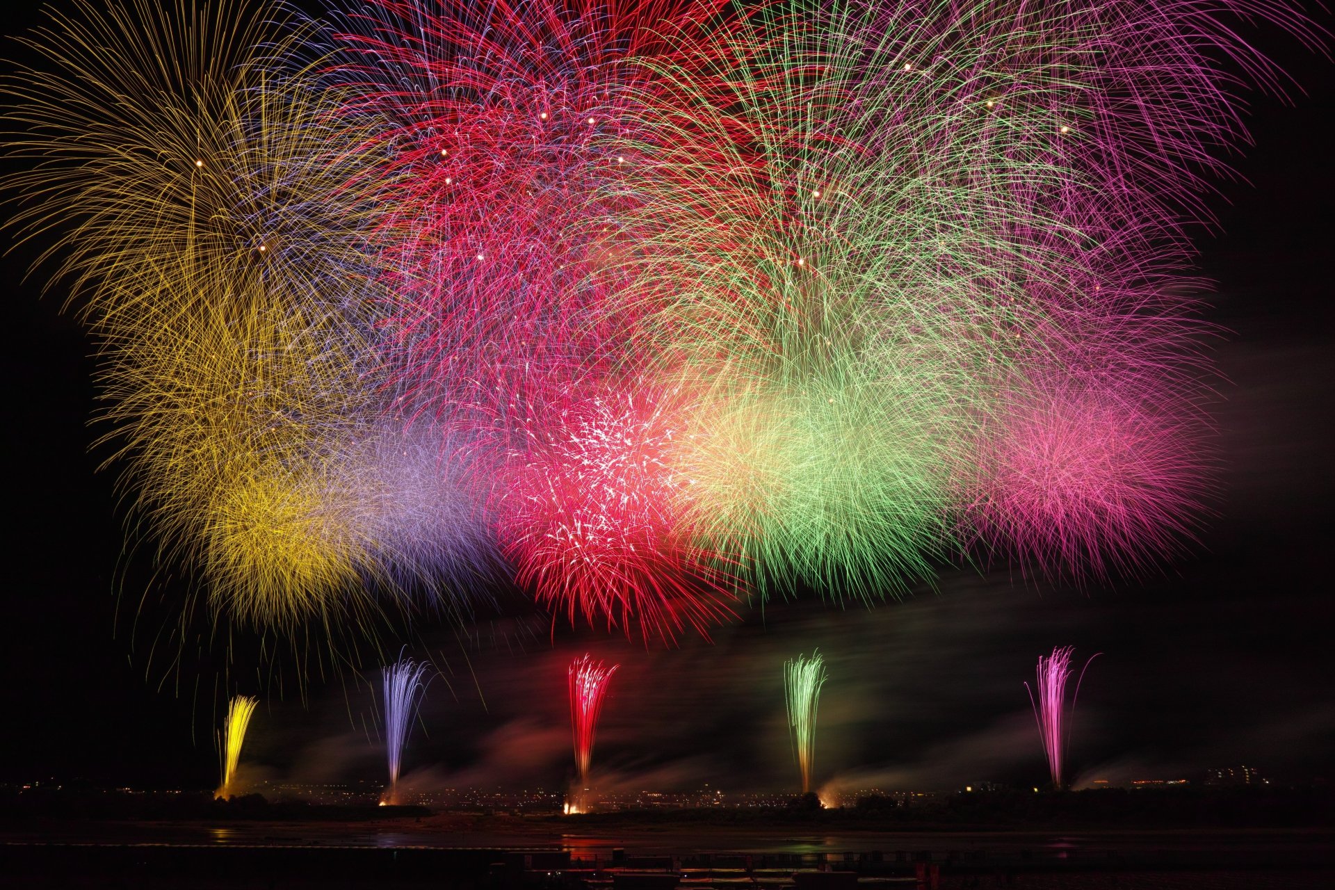 feuerwerk gruß feiertag abend schön