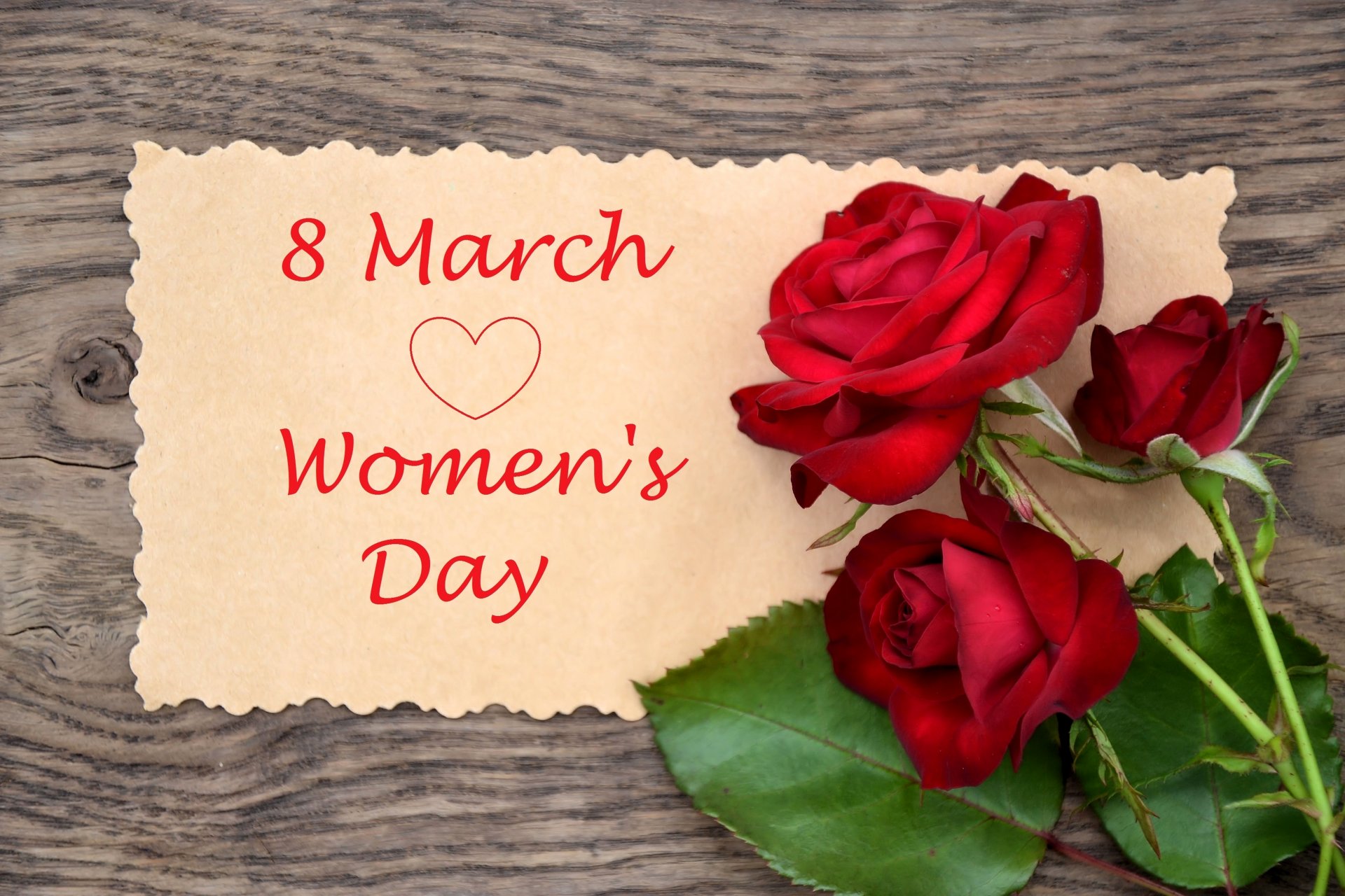 8. märz frauentag blumen rosen rot inschrift