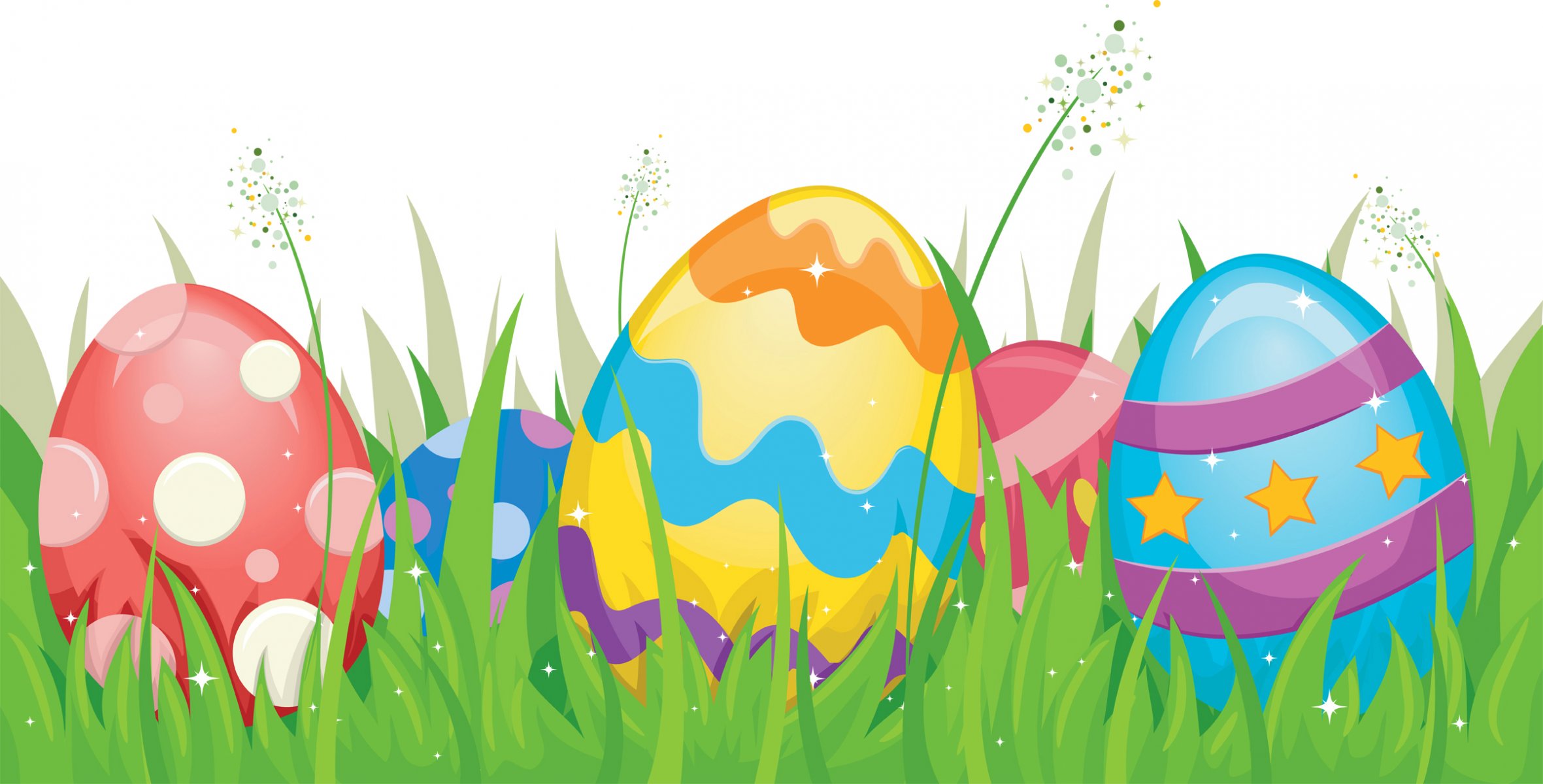 easter spring grass eggs card