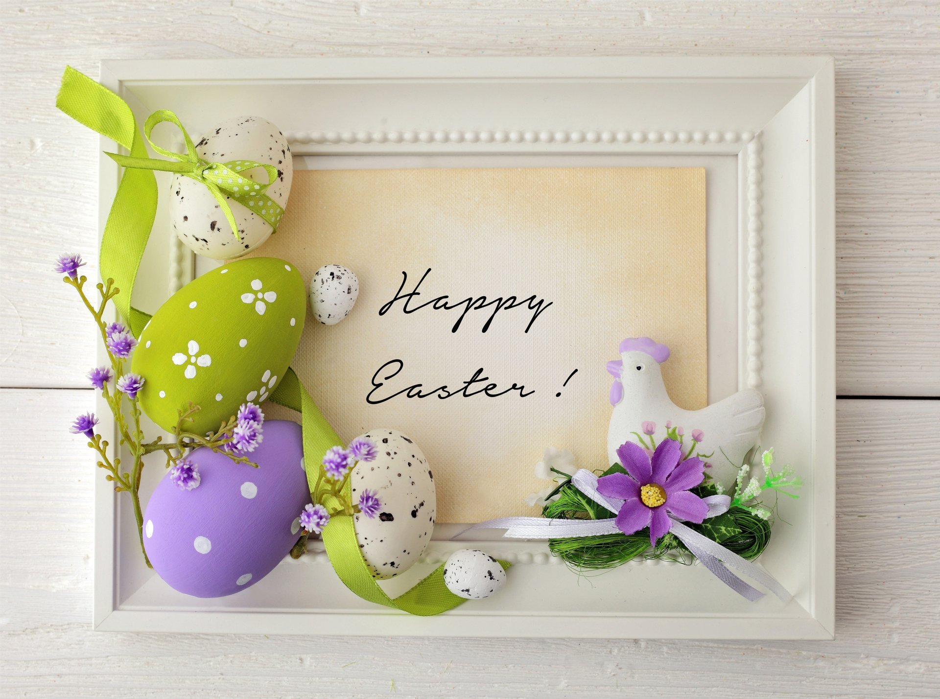 easter eggs spring flowers ribbon