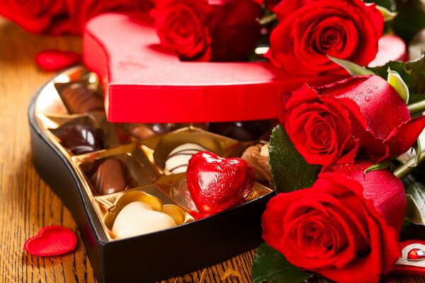 Romantic gift set of chocolates